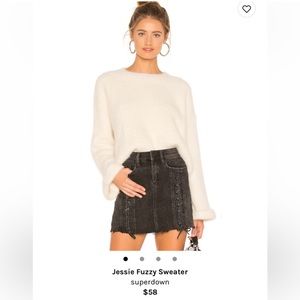 Revolve Superdown Cream Jesse Fuzzy Sweater